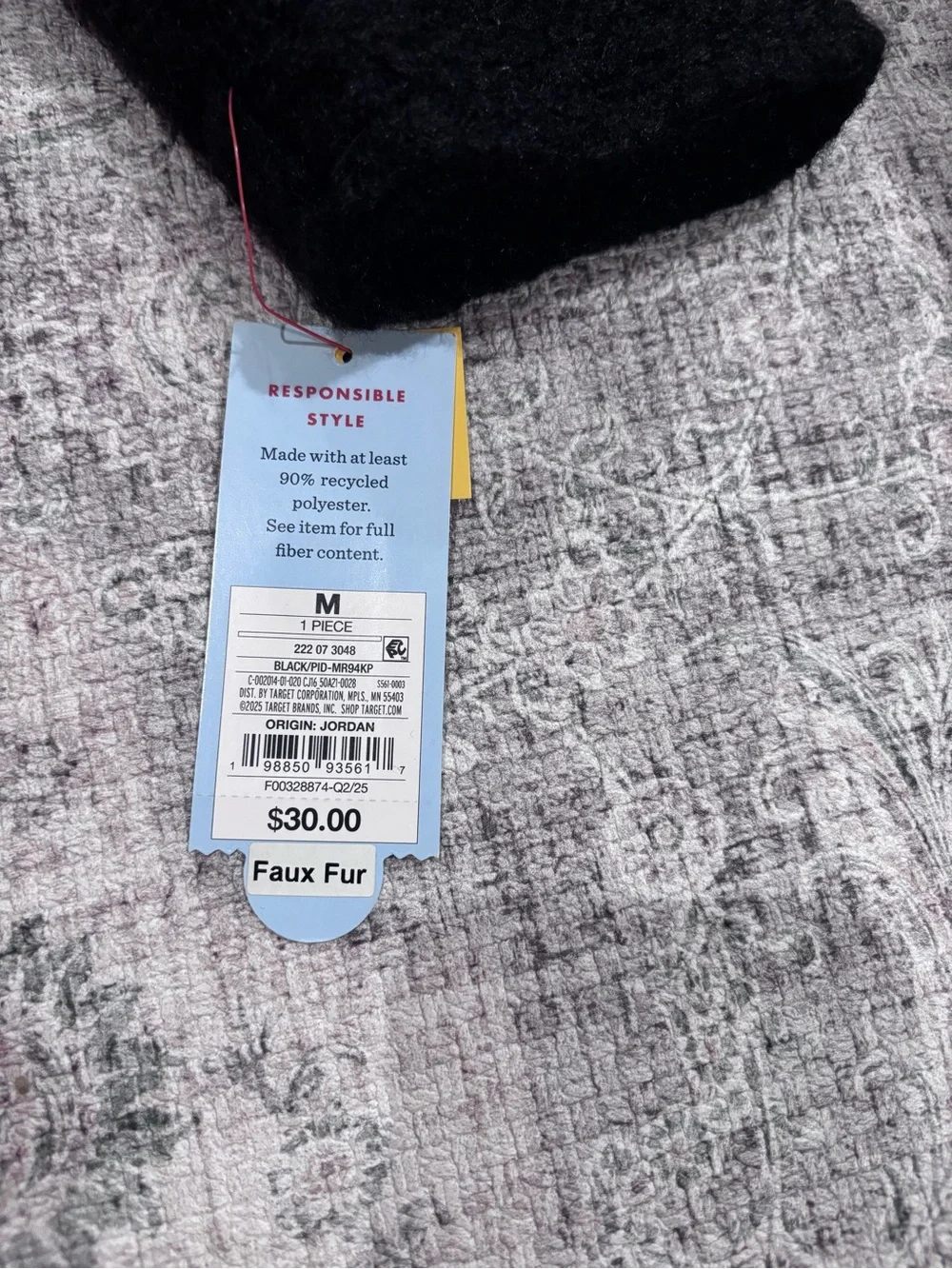 Cat & Jack Black Kids Faux Fur Textured Jacket - Size Medium, NWT